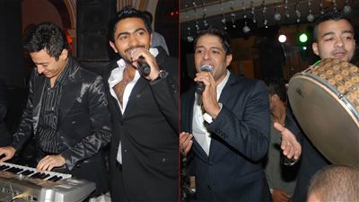 بالصور .. عندما يغنى المطرب ويعزف مطرب آخر