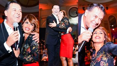 بالصور .. حركات منة فضالي علي شرف راغب علامة