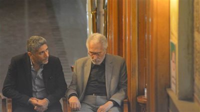 بالصور .. نجوم الفن يواسون عبدالرحمن أبوزهرة في عزاء زوجته