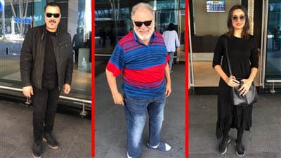 بالصور من المطار .. أبطال «الملك لير» يتوجهون إلي الرياض