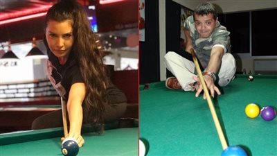 هنيدي ولاميتا فرنجية .. لما «البلياردو» يكون جزء من حياتك 