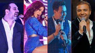 هيفاء ووائل جسار وحكيم ورامي صبري يسيطرون على أقوى 8 حفلات فى رأس السنة