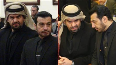 بالصور : النجوم يقدمون واجب العزاء فى والد إيهاب توفيق وحسين الجسمي في مقدمة الحضور