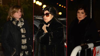 النجوم يتقدمون عزاء نادية لطفي في مسجد الشرطة بالشيخ زايد