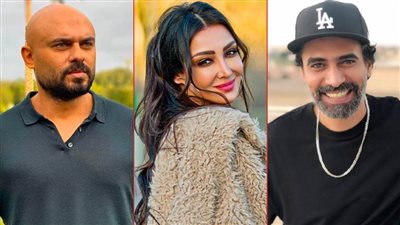 محمد علاء وسامية الطرابلسي مع أحمد صلاح حسنى في مسلسله الجديد