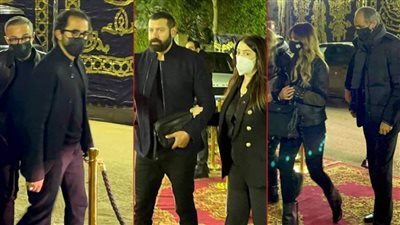 صور .. جمال مبارك وأحمد حلمي وعمرو يوسف أبرز حضور عزاء محمد الصغير فى اليوم الثانى