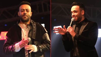 بالصور .. حفل رامي جمال وتامر عاشور كامل العدد على مسرح المنارة