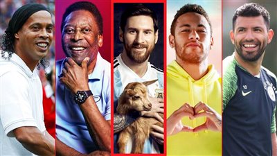 بيليه ورونالدينيو ونيمار وأجويرو في عيد ميلاد ميسي الـ 34 : تمتع بصحة جيدة لتستمر بهجة كرة القدم