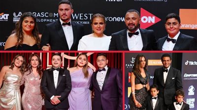 محمد هنيدي وأحمد السقا وآسر ياسين .. نجوم ظهروا مع أسرهم على السجادة الحمراء لمهرجان الجونة