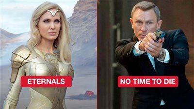 أنجلينا جولي في الصدارة بـ Eternals ودانيل كريج يحقق أعلى إيرادات في زمن كورونا بـ No time to die