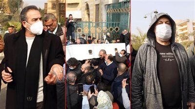 بالصور .. تشييع جنازة أحمد الحجار من مسجد السيدة نفيسة بحضور عدد كبير من نجوم الفن