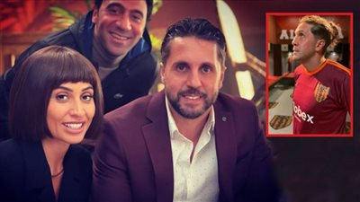 هشام ماجد بـ لوك جديد ويعلن انتهاء تصوير فيلم حامل اللقب بصورة مع دينا الشربيني ومحمد سلام