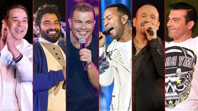 جون ليجند وعمرو دياب وإيهاب توفيق وهشام عباس وحميد الشاعري ومدحت صالح نجوم حفلات الساحل في يوليو