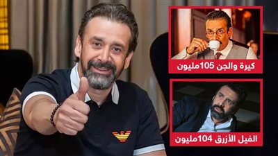 كريم عبدالعزيز يحجز المركزين الأول والثاني في قائمة أعلى إيرادات في تاريخ السينما المصرية بـ كيرة والجن والفيل الأزرق