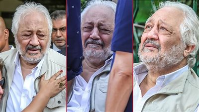 بكاء وحزن ودموع .. انهيار الفنان خالد زكي في جنازة زوجته