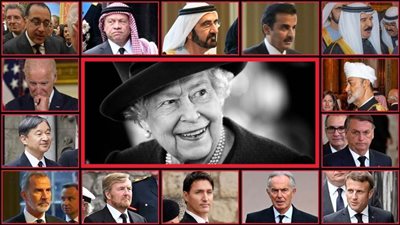 زعماء العالم يودعون الملكة إليزابيث الثانية من كنيسة ويستمنستر بلندن 