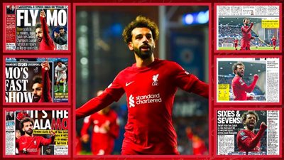 الصحف الإنجليزية والعالمية تحتفى بهاتريك صلاح فى دوري الأبطال : سوبر صلاح