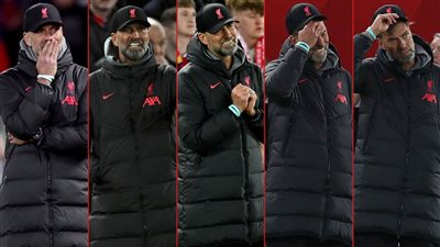 بالصور : صدمة الخمسة علي وجه يورجن كلوب بعد الهزيمة من ريال مدريد في دوري أبطال أوربا