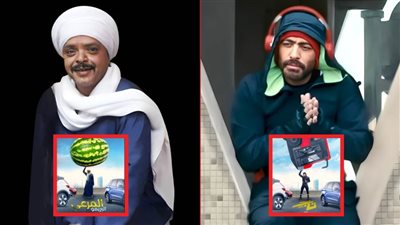 محمد هنيدي يقلد بوستر تامر حسني ويعلق : سرقنا البوستر علشان الميزانية خلصت 