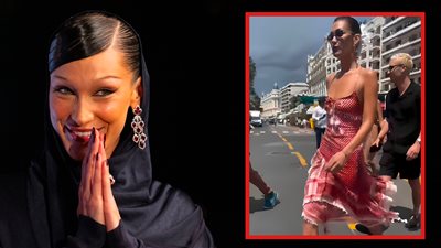 حدث فى مهرجان كان .. بيلا حديد تدعم القضية بفستان الكوفية الفلسطينية