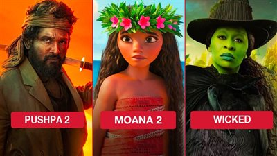 بوكس أوفيس هوليوود .. Moana 2 يتصدر وWicked يلاحقه وPushpa 2 الأخير