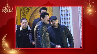 بالصور .. نجوم العتاولة بجوار باسم سمرة فى عزاء والدته بالشيخ زايد