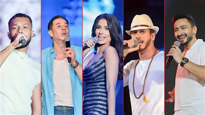  منهم حمادة هلال وسعد لمجرد وويجز ومدحت صالح وروبي .. نجوم حفلات الويك إند 