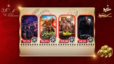 أول يوم عرض.. برشامة يجمع 2 مليون وإيجي بست يحصد 793 ألف وفاميلي بيزنس وسفاح التجمع يجمعان 890 ألف 